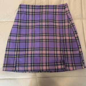 Plaid Mini Skirt in Purple